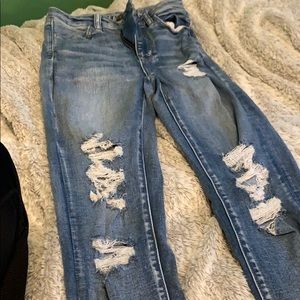 American eagle high waisted ripped jeans